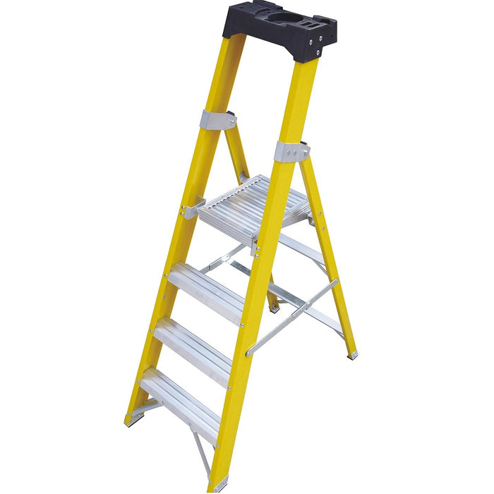 PLFSL-4E: 4 Steps Fiberglass Ladder with Platform