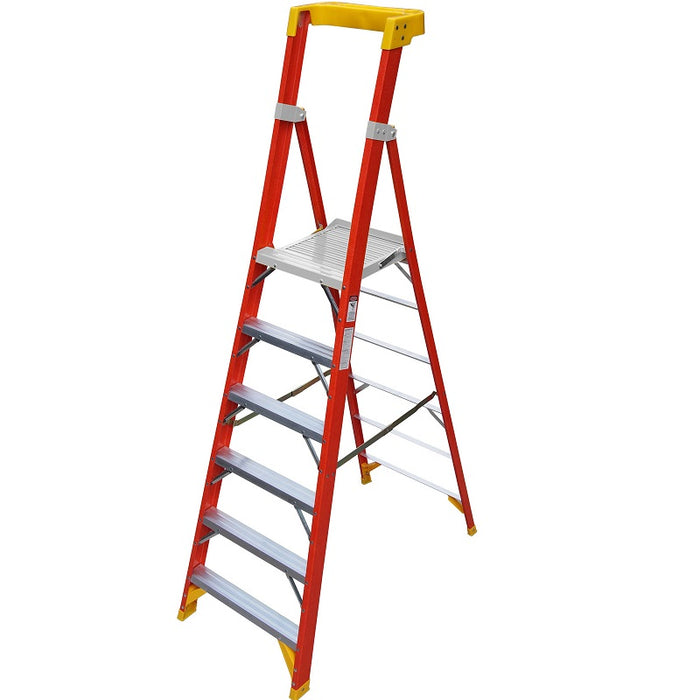 PLFPL-6A: 6 Steps Fiberglass Podium Ladder 305mm