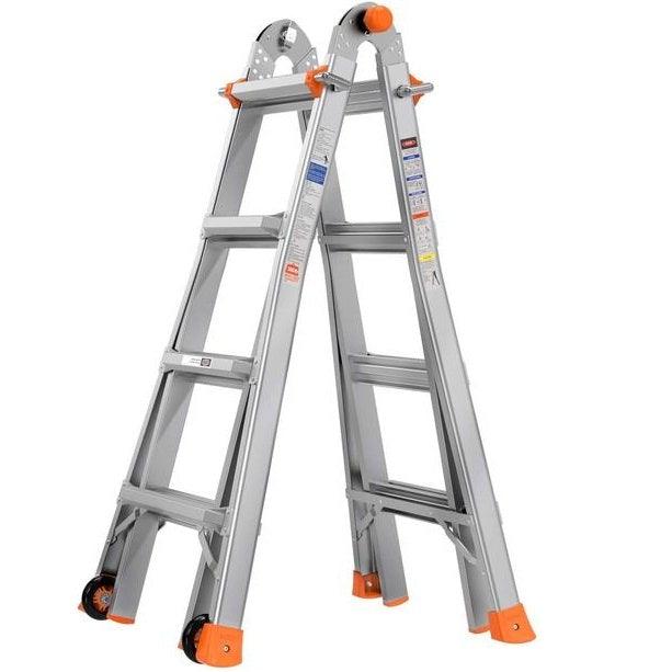 PLGL407: 4x7 Steps Telescopic Ladder with Wheels